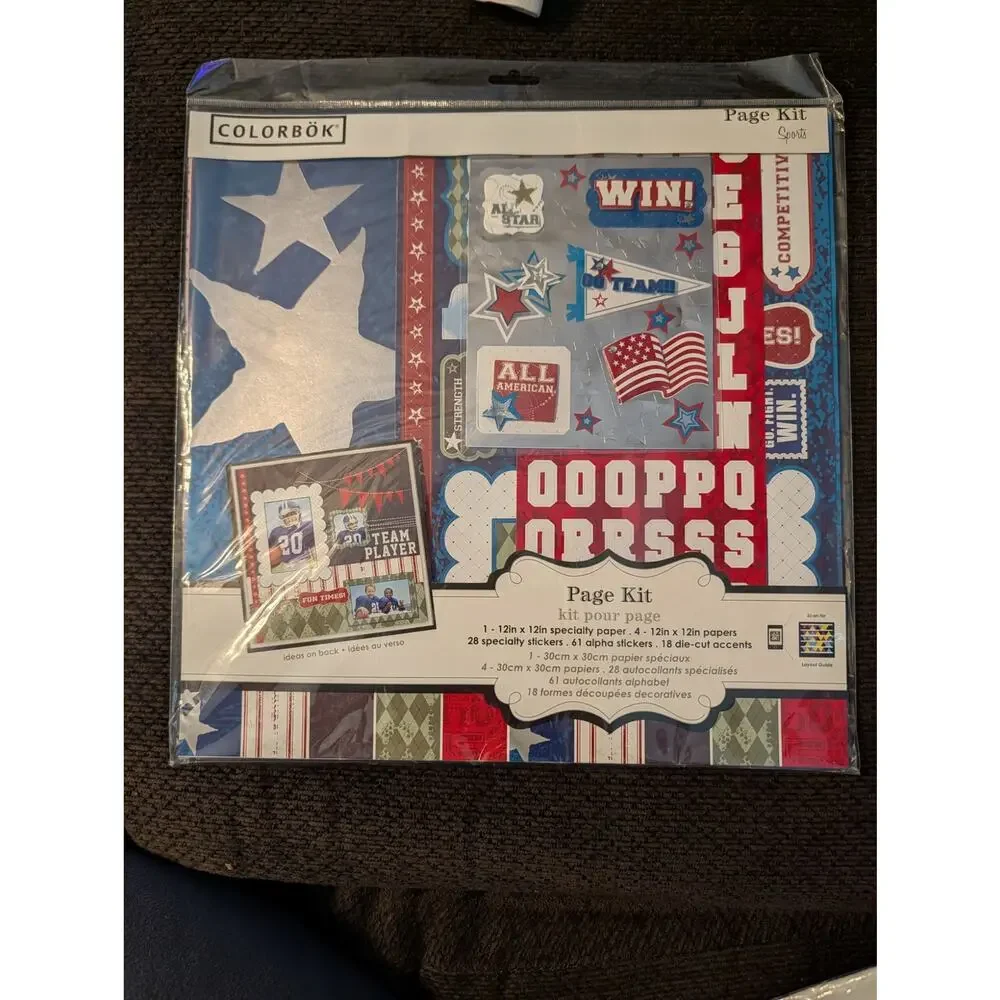 Colorbok Page Kit - Patriotic Sports Theme Scrapbook layout